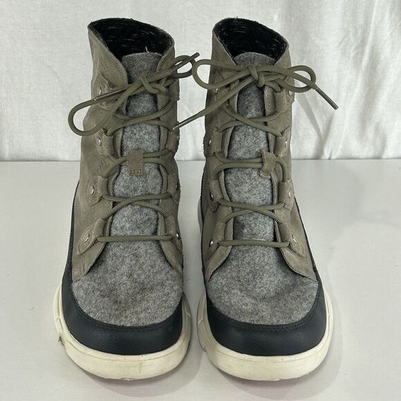 Sorel Explorer Joan Boots Women's 8.5 Sage/fawnSuede Waterproof Winter Snow Warm - Picture 3 of 8
